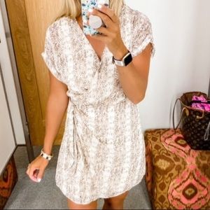 All In Favor Simone Snake Wrap Front Minidress XS